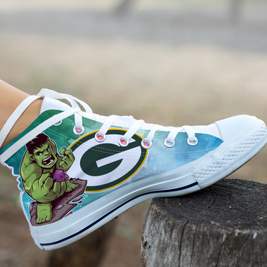 Hulk Hight Top Shoe White Green Bay Packers