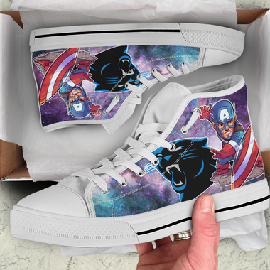 Captain America Hight Top Shoe White Carolina Panthers
