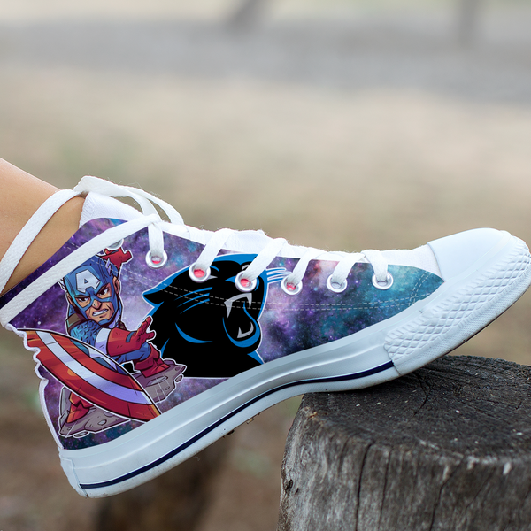 Captain America Hight Top Shoe White Carolina Panthers