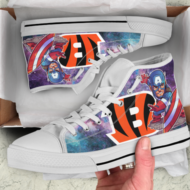 Captain America Hight Top Shoe White Cincinnati Bengals