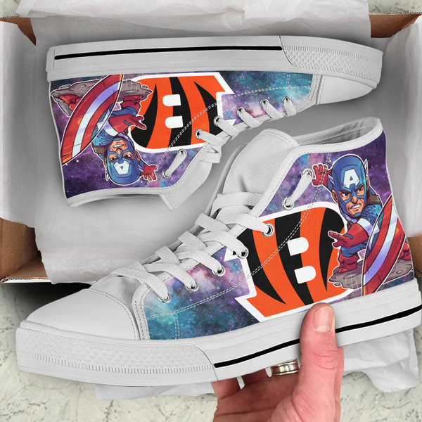 Captain America Hight Top Shoe White Cincinnati Bengals