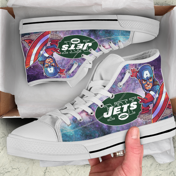 Captain America Hight Top Shoe White New York Jets