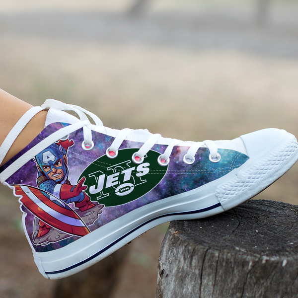 Captain America Hight Top Shoe White New York Jets