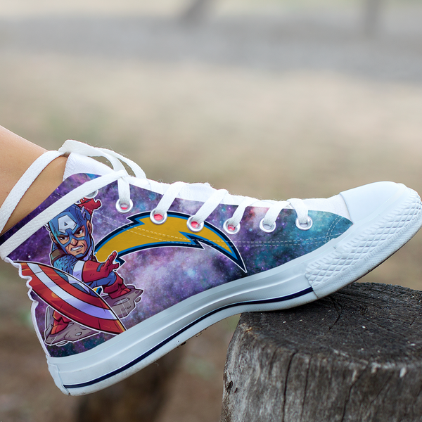 Captain America Hight Top Shoe White Los Angeles Chargers