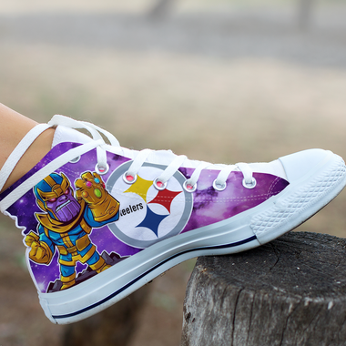 Thanos Hight Top Shoe White Pittsburgh Steelers