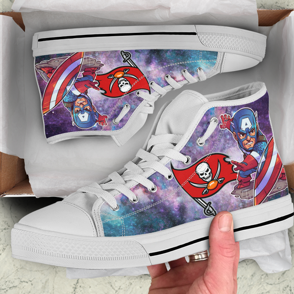Captain America  Hight Top Shoe White Tampa Bay Buccaneers