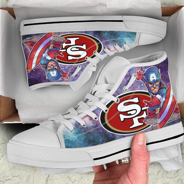 Captain America Hight Top Shoe White San Francisco 49ers