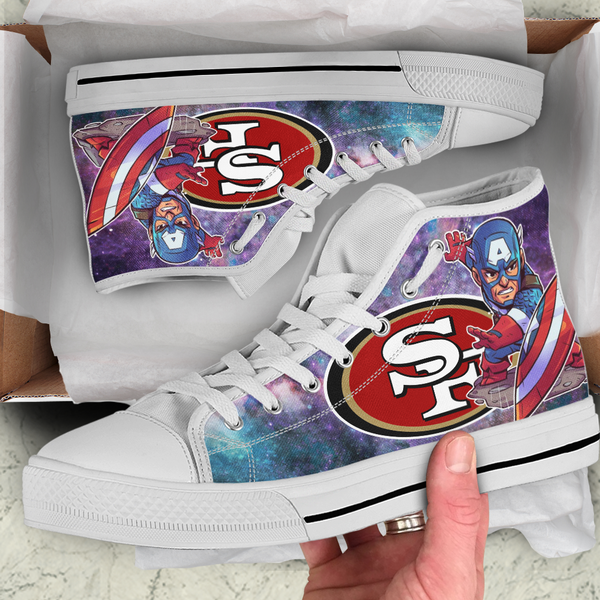 Captain America Hight Top Shoe White San Francisco 49ers