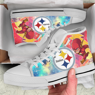 Flash Hight Top Shoe White Pittsburgh Steelers