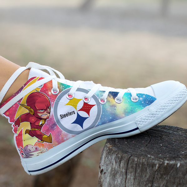 Flash Hight Top Shoe White Pittsburgh Steelers