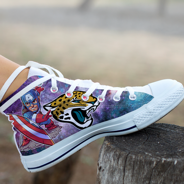 Captain America Hight Top Shoe White Jacksonville Jaguars