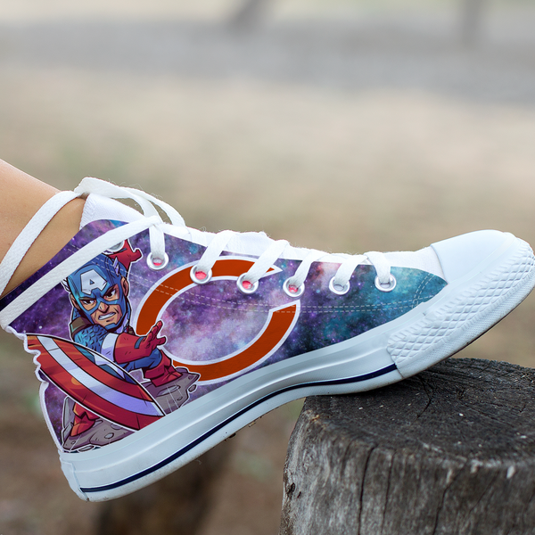 Captain America Hight Top Shoe White Chicago Bears