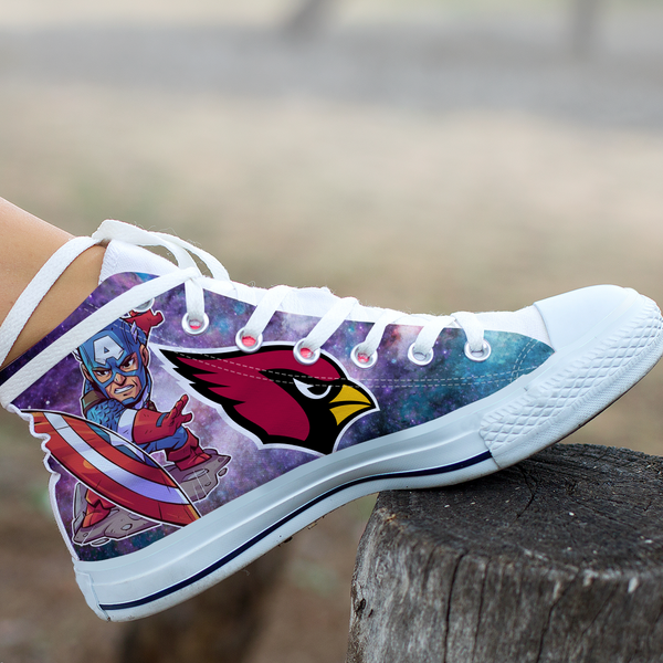 Captain America Hight Top Shoe White Arizona Cardinals
