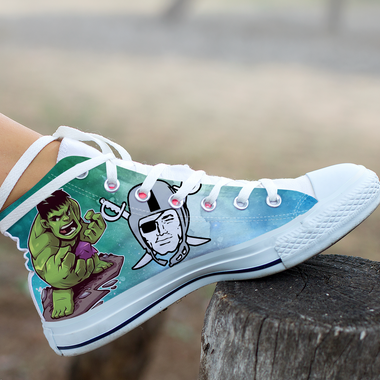 Hulk Hight Top Shoe White Oakland Raiders