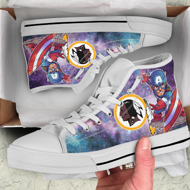 Captain America Hight Top Shoe White Washington Redskins