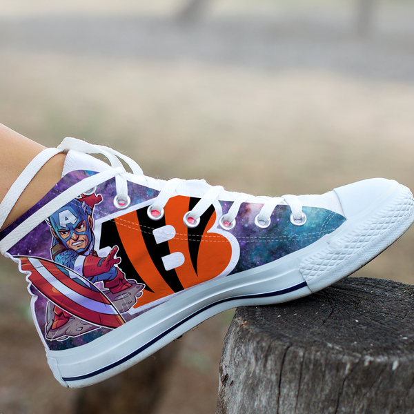 Captain America Hight Top Shoe White Cincinnati Bengals